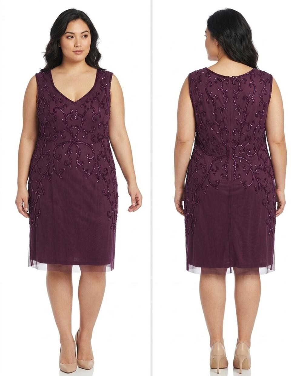 NWT Adrianna Papell Beaded Sheath Dress Sheath Sequin Dress Women Size 22W